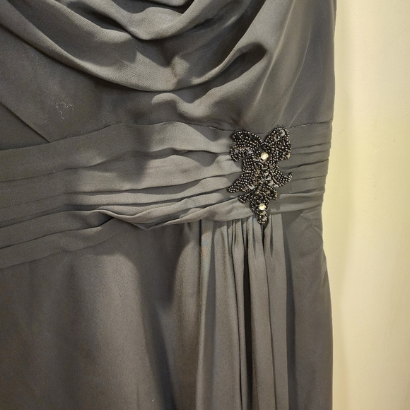 Women's Black Floor Length Gown Evening Formal Dress Fits M - Picture 4 of 11
